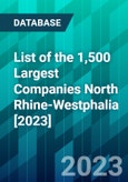 List of the 1,500 Largest Companies North Rhine-Westphalia [2023]- Product Image